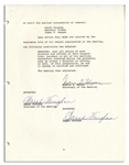 Legendary Jazz Singer Sarah Vaughan Lot of Signed Contracts & Items From Her Company, Including Its Corporate Seal Embosser
